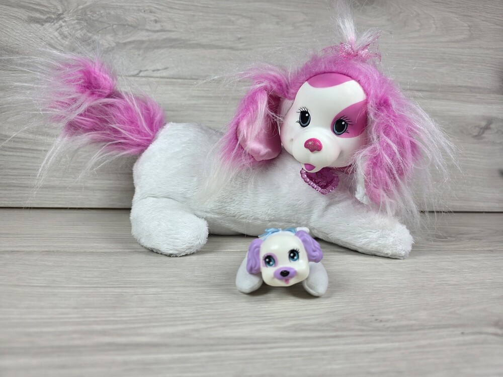Puppy Surprise Plush Dog w 1 Puppy Accessory Pink and Purple SU49